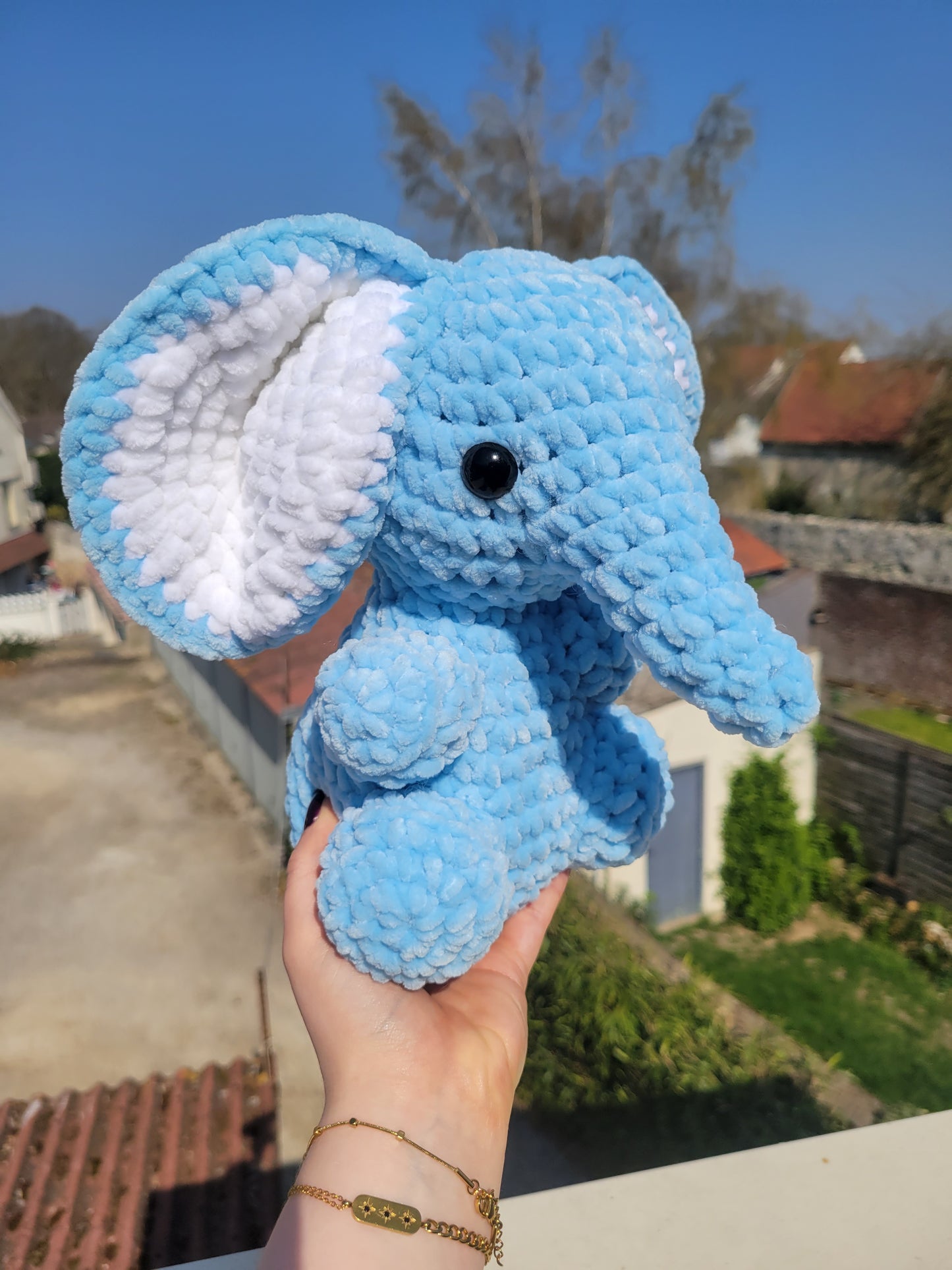 Peluche Elephant Bleu