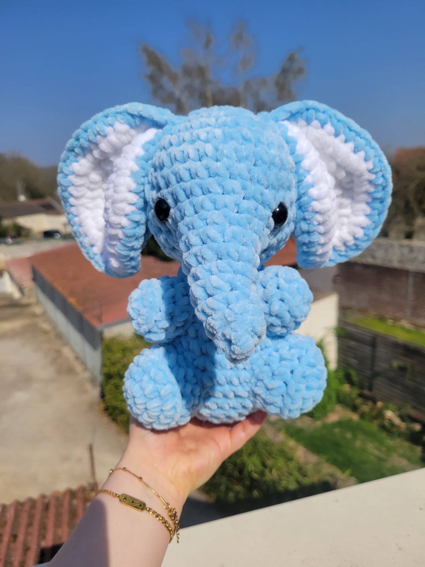 Peluche Elephant Bleu